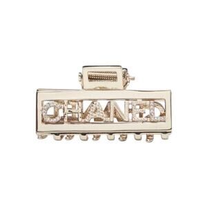 CHANEL Pink Logo Hair Clip with Gold and Green Accents-Authentic. Never worn CHANEL Hair Accessories for Women on Sale up to 90% Off  main image 4